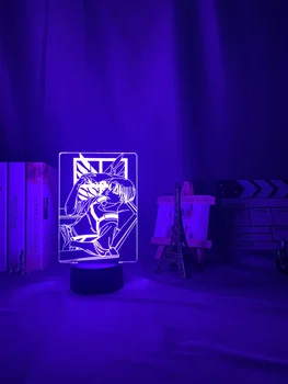 Akrilo 3d Lempos Levi Akermano Anime Ataka Titan Namų Kambario Dekoro Šviesos Vaikui Dovana Kapitonas Levi Akermano LED Šviesos Naktį