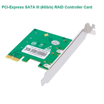 2 Port SATA III (6Gb/s) PCI-Express 2.0 x1 RAID Controller Card su žemo profilio laikiklis ASMedia ASM1061 lustas