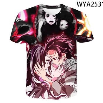 2020 Animacinių filmų Anime Demon Slayer Kimetsu nr. Yaiba 3D Marškinėliai Vyrams, Moterims, Vaikams Cool T-shirt Berniukas Mergaitė Vaikai KNY Spausdinti Viršūnes Tee