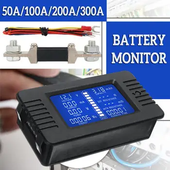 ZEAST DC Daugiafunkcį Battery Monitor Metrų 50A/200A/300A LCD Ekranas Skaitmeninis Dabartinės Multimetras Voltmeter Ammeter