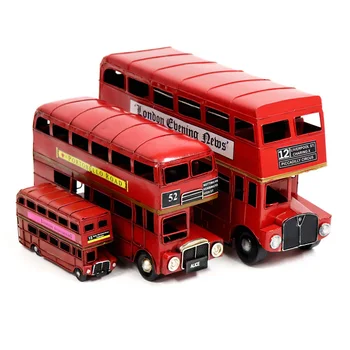 Londono Dvigubo Sluoksnio Autobusų Miniatiūriniai Modelio Automobilių Figūrėlės Namų Puošybai Vaikų Žaislai Handcrafts Nuotrauka Rekvizitai Ornamentu