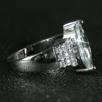 925 sterlingas sidabro kūrybos markizė kubinis cirkonis vestuvinis žiedas moterims vestuves dovanų piršto didelis markės papuošalai r4585