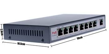 IEEE802.3af PoE Switch 8 Port IP Kameros Power Over Ethernet PoE&Optinio Perdavimo IP kamerų Sistemos Tinklo Komutatoriai