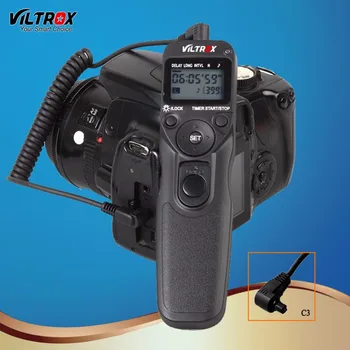 Viltrox MC-C3 Laikmatis Fotoaparato Užrakto Nuotolinio Valdymo Laido LCD Ekranas Canon 7D II 6D 5D3 5D MARK IV 50D, 40D 30D DSLR