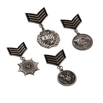 PUNK RAVE Vyrų Punk Veiklos Antikvariniai Žalvario Metalo Karinę Uniformą Medalis Vyrų Priedų
