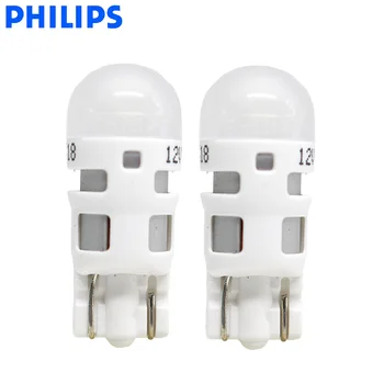 Philips Signaliniai Žibintai LED T10 W5W 11961ULW Ultinon LED 6000K Cool Blue Balta Šviesa, savo Ruožtu, Vidaus apšvietimo Stilingas Vairavimo, Pora