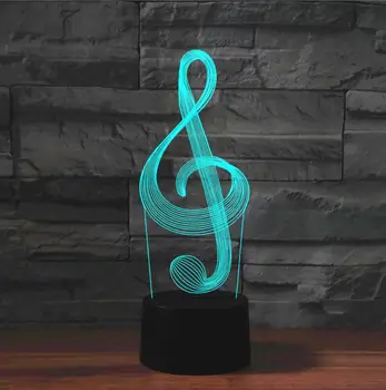 [Septynių Neon]Mudic Muzikos notacija Akrilo 7Colors Stalo Lempos 3D Lempos Naujovė Led Nakties Šviesos Millennium Falcon Šviesos