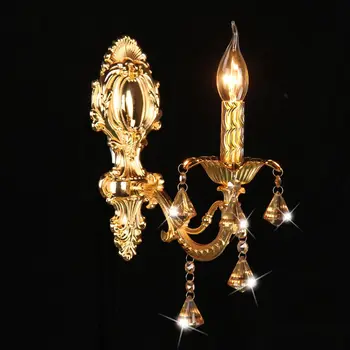 Europos stiliaus E14 žvakės kristalų cinko lydinio sienos lempos veidrodėliai priekiniai lovos miegamajame kupė apdaila žibintai