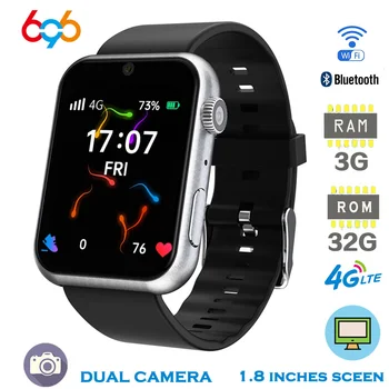 696 4G LTE Smartwatch Telefonas, GPS, WiFi, Bluetooth 1.8 colių Ekranas, atsparus Vandeniui 3G+32GB Smart watch Vyrų Atsiliepti į Skambutį Žiūrėti 
