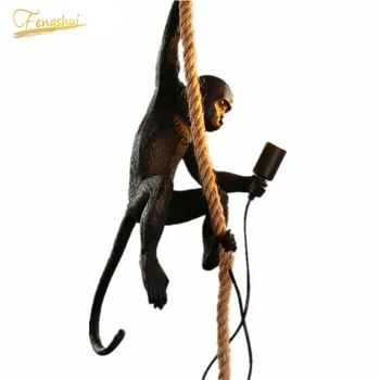 Beždžionė Lempos Kavinė Grindų Lempos Meno Dervos LED Stovi Lempos Miegamojo Kambarį, Koridorių, Šviestuvas, Apšvietimas Virtuvėje Kabo Žibintai