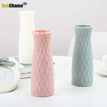 2021 Plastikinių Gėlių Vaza Apdailos Namų Baltos Vazos Imitacija Keramikos Vaza, Vazonas Apdailos Šiaurės Stiliaus Gėlių Krepšelis