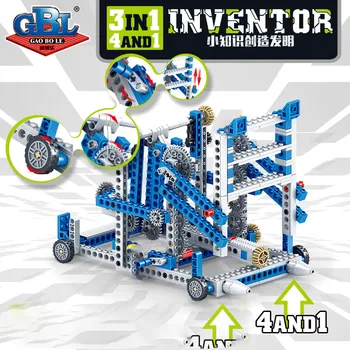 Mechaninė Pavarų įrangos pardavimas, biuro įrangos Blokai Inžinerijos Vaikų Mokslo Švietimo KAMIENINIŲ Žaislai 3IN1 Vaikas Plytų Dovanos