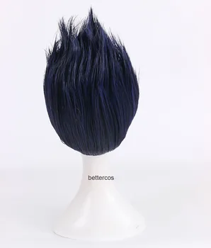 NARUTO Kisame Hoshigaki Cosplay Perukas Trumpą Tamsiai Mėlyna Karščiui Atsparių Sintetinių Plaukų Perukas + Perukas Bžūp + Lankelis