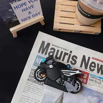 3D Motociklo Cool mados silikoninis apsauginis dangtelis AirPods 2 atveju Belaidžio 