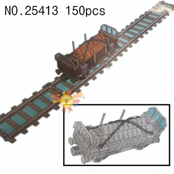 25413 150pcs Miesto Traukiniu Geležinkelio nustatyti Švietimo modelio Kūrimo Bloką rinkinys Plytų Žaislas