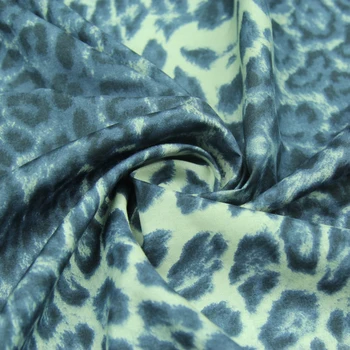 Tamsiai mėlyna leopardas spausdinti šilko, medvilnės mišraus audinio, nėra skaidri,SCT573