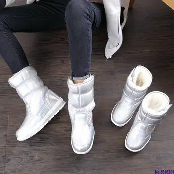 2020 Naujas Žiemos mados moterų batai, sumaišyti natūrali vilna moterų šilti batai nepralaidūs vandeniui storas kailis visu dydžiu sidabro lady sniego batai