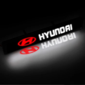 1Pcs Automobilių Lipdukas Priekyje Kapoto Grotelės, Emblema, Dekoratyvinis LED Apšvietimas Hyundais Santa Fe 