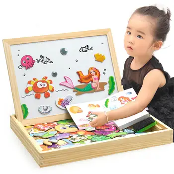 Montessori priemonės, gyvūnų įspūdį piešimo lenta trimatės dėlionės Įvairių Wordboard lentos mielas žaislas undinėlė