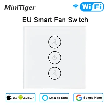 ES/JAV Tuya Smart Gyvenimo WiFi Smart Ventiliatorius Perjungti PROGRAMĄ Nuotolinio Laikmačio ir Greičio Kontrolė Suderinama su Alexa 