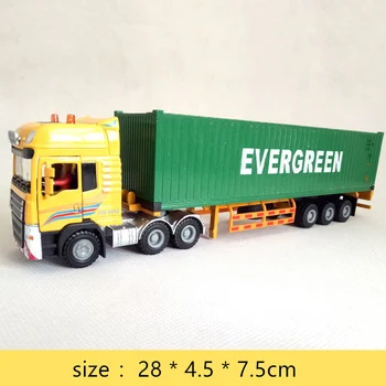 1:50 konteinerių logistikos lydinio imitavimo modelio automobilių dovanų kolekciją patalpų įrengimui skirti dirbiniai žaislas sunkvežimis automobilio žaislai berniukams, raudona sunkvežimis