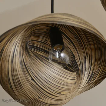 Bambuko Audimo Seashell Pakabukas Lempa, valgomasis, Kabinetas, virtuvė Kabo lempa Kūrybos Kavos šalies Dekoro Pakabukas Žibintas šviestuvas