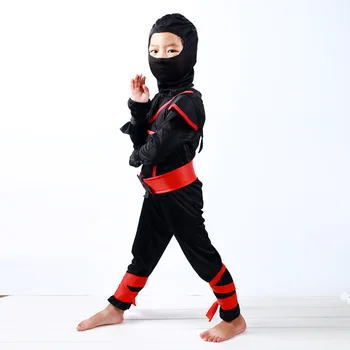 Japonijos Naktį Ninja Wushu Drabužiai Vaikams Kovos Menų Vienodas Gobtuvu Juoda Kung Fu Drabužius Dziudo Jiu Jitsu Aikido Hakama