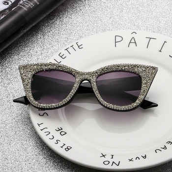 Derliaus cat eye akiniai nuo saulės moterims 2020 mados rėmo akiniai Prabangos Prekės ženklo Dizainas Uinque deimantų Saulės akiniai gafas De Sol