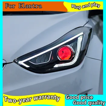 Automobilio Stilius Už 2012-2017 Hyundai Elantra Žibintai MD LED Žibintai DRL Bi Xenon Objektyvas Didelis artimąsias automobilių Stovėjimo aikštelė Rūko Žibintas