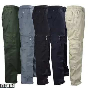 Vyrai Taktinis Pėsčiųjų Juostinės Krovinių Kelnės Skinny Slim Fit 7 Kišenės Kelnes Kelnės