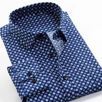 6XL 7XL 8XL 9XL 10XL SHANBAO prekės negabaritinių dydžio vyriški rudenį atsitiktinis ilgomis rankovėmis marškinėliai, geometrinis modelis atspausdintas klasikiniai marškinėliai