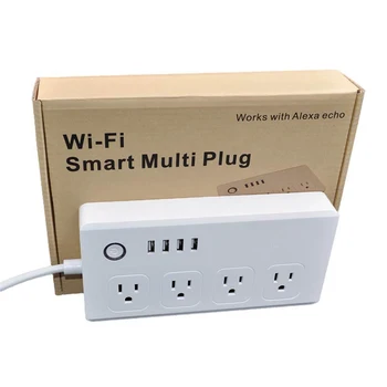 UseeLink Smart Power Juostelės,WiFi Power Bar Kelis Lizdo ilgintuvas su 4 USB ir 4 Atskirų Kontroliuojamos KINTAMOSIOS srovės Kištukai, pagal Tuya