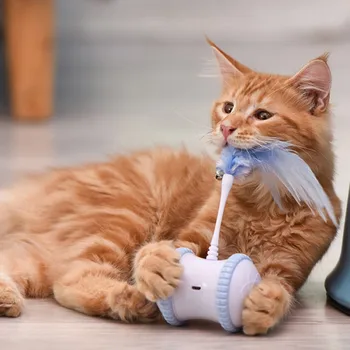Elektroninių Naminių Kačių Plunksnų Žaislas Funny Cat Stick Protingas Elektros Balanso Automobilių Mielas Atsparūs Braižymui Katė Įkrovimo