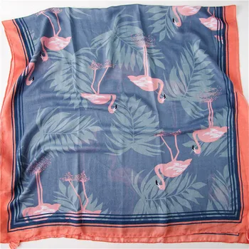 VISROVER Naujas Vasaros Šalikas Moterims Boho Kawii Etninės FlamingoPrint Šalikas Prabangos Prekės Hijab Atogrąžų Spausdinti Skara Paplūdimio Tippet