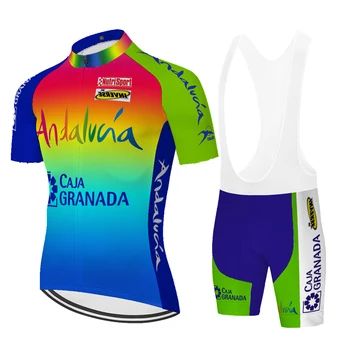 Juoda ANDALŪZIJOS dviračių džersis ispanijos dviratininkų šortai 20D gelio padas vasaros quick dry equipacion ciclismo verano hombre 2020 m.