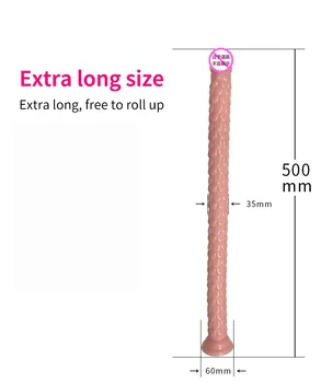 50cm Super Ilgai, Silikoninis Dildo Su siurbtuko žvynų Faktūra Realistiškas Penis Moterų Makšties Masturbacija Analinis Kaištis Sekso Žaislas