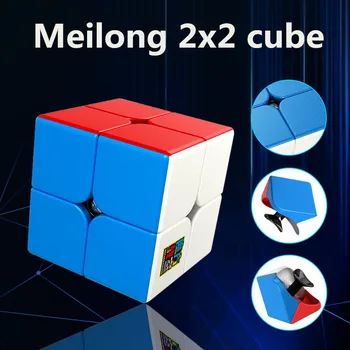 Moyu MeiLong Mini Pocket Kubo Greitis 2x2 Magic Cube Profesija Kubo Galvosūkį meilong Švietimo, Vaikų Žaidimų, Žaislų, Dovanų