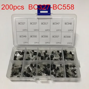 10 vertybes 200pcs ( BC327~BC558 ) BC337 BC549 BC550 BC517 BC556 BC547 BC557 BC548 NPN Tranzistorius Asortimentas Asorti Rinkinys