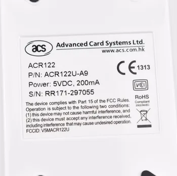 ACR122U USB 13.56 mhz NFC Kortelių Skaitytuvas Rašytojas Kopijuoklis popierinės kopijavimo aparatų matricos Klonas Programinė įranga +5vnt UID klavišą+5vnt UID korteles