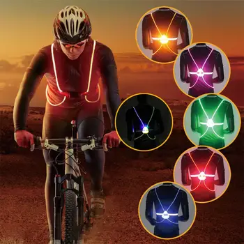 Unisex Lauko Apšviestas dviračių Atšvaitais led Liemenės Diržo LED Žibintai, Reguliuojami Saugos Važiavimo Dviračiu Liemenė