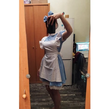 Merginos Alice In Wonderland Išgalvotas Tarnaitė Cosplay Kostiumai, Ilga Suknelė Moterims, Saldus, Mielas Padavėja Lolita Dress Anime Puras Kostiumas