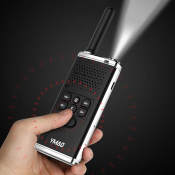 (2vnt) YMAO Walkie Talkie uhf PMR446 PRS462 Nešiojamų kumpis Radijo ryšys galingas walkie-talkies Blykstė HF Transiveris