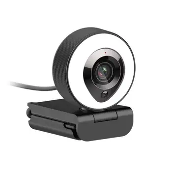 HD Kamera, Built-in Ring Light HD Kamera 1080P Su Mikrofonu Ir 3-Pavarų Šviesos Konferencijos Vaizdo Fokusavimo Kompiuteris
