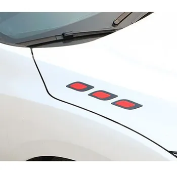 6Pcs Automobilių Kėbulo Apdailos Lipdukai Pusėje Lapų Plokštelės Pusėje Oro Išleidimo Galvos Dangtelis, Apdailos Įspėjimo Atspindintis Anglies Pluošto Lipdukas
