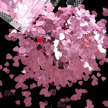 11 Spalvų Valentino Diena Širdies Nagų Dailės Blizgučiai Dribsnių Blizga China Nagų Dizaino 3D Paillette Manikiūro, Nagų Dailės Papuošalai