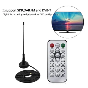 1 Nustato USB 2.0 Skaitmeninis DVB-T SDR+DAB+FM HDTV TV Imtuvas Imtuvas Stick RTL2832U+R820T2 Antena su Nuotolinio Valdymo