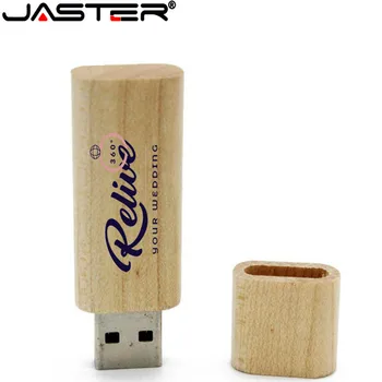 JASTER Karšto Medinis USB atmintukas pen drives Klevo medienos+Pakavimo dėžutė pendrive 4GB 8GB 16GB 32GB 64GB memory stick Didmeninės