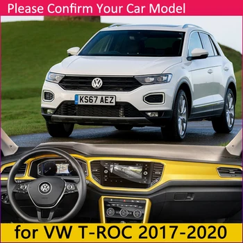 Volkswagen VW T-Roc 2017 2018 2019 2020 neslystantis prietaisų Skydelio Kilimėlis Padengti Trinkelėmis skėtį nuo saulės Dashmat Automobilių Kilimų Priedai TRoc T Roc