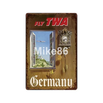 [ Mike86 ] Suomijoje, OLANDIJOJE, Ispanijoje, Vokietijoje, ITALIJOJE, Airijoje Metalo Pasirašyti Vintage Retro Geležies Tapybos Kelionės plakatus 20*30 CM, LT-1944 m.