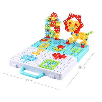 Gręžimo Montessori Vaikų Žaislai Varžtas Veržlė 3D Galvosūkiai Berniukų Konstruktorius Kamieninių Statybos Įrankiai, Žaislai Apsimesti Žaisti Įrankis Išardymas